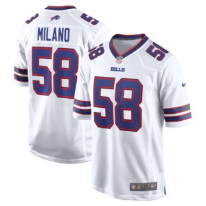 Matt Milano Buffalo Bills Nike Away Game Player Jersey - White- 49Native