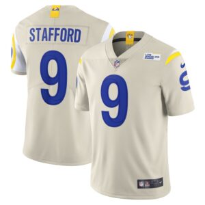 Matthew Stafford Los Angeles Rams Nike Vapor Limited Jersey - Bone- 49Native