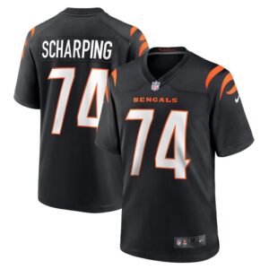 Max Scharping Cincinnati Bengals Nike Game Player Jersey - Black- 49Native