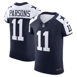 Micah Parsons Dallas Cowboys Nike Alternate Vapor F.U.S.E. Elite Jersey - Navy- 49Native