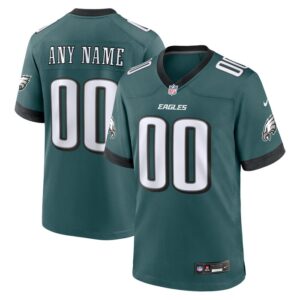 Philadelphia Eagles Nike Custom Game Jersey - Midnight Green- 49Native