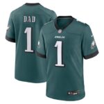 Philadelphia Eagles Nike #1 Dad Game Jersey - Midnight Green- 49Native