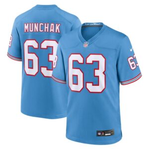 Mike Munchak Tennessee Titans Nike Oilers Throwback Retired Player Game Jersey - Light Blue- 49Native