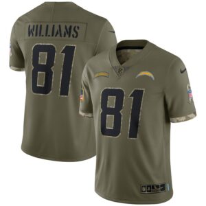 Mike Williams Los Angeles Chargers Nike 2022 Salute To Service Limited Jersey - Olive- 49Native