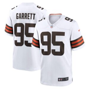 Myles Garrett Cleveland Browns Nike Away Game Jersey - White- 49Native