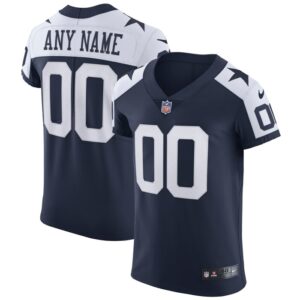 Dallas Cowboys Nike Alternate Vapor Elite Custom Jersey - Navy- 49Native
