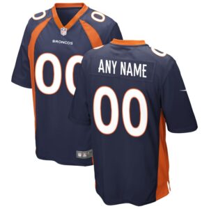 Denver Broncos Nike Alternate Custom Game Jersey - Navy- 49Native