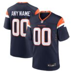 Denver Broncos Nike Alternate Mile High Collection Custom Game Jersey - Navy- 49Native