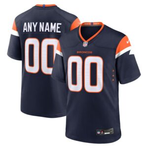 Denver Broncos Nike Alternate Mile High Collection Custom Game Jersey - Navy- 49Native