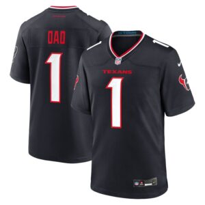 Houston Texans Nike #1 Dad Game Jersey - Navy- 49Native
