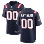 Nike New England Patriots Custom Game Jersey - Navy- 49Native
