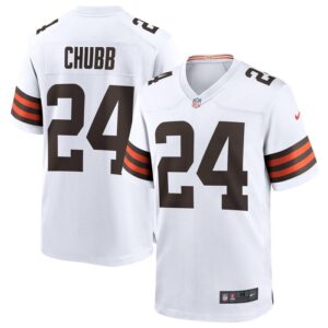 Nick Chubb Cleveland Browns Nike Game Jersey - White- 49Native
