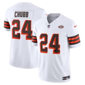 Nick Chubb Cleveland Browns Nike Vapor F.U.S.E. Limited Jersey - White- 49Native