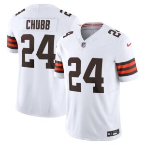 Nick Chubb Cleveland Browns Nike Vapor F.U.S.E. Limited Jersey - White- 49Native