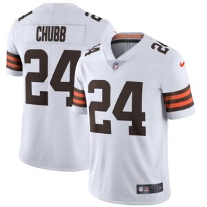 Nick Chubb Cleveland Browns Nike Vapor Limited Jersey - White- 49Native