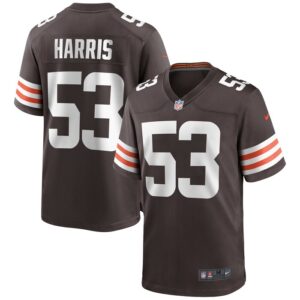 Nick Harris Cleveland Browns Nike Game Jersey - Brown- 49Native
