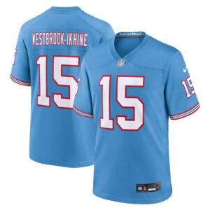 Nick Westbrook-Ikhine Tennessee Titans Nike Oilers Throwback Player Game Jersey - Light Blue- 49Native