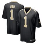 Number 1 Dad New Orleans Saints Nike Game Jersey - Black- 49Native