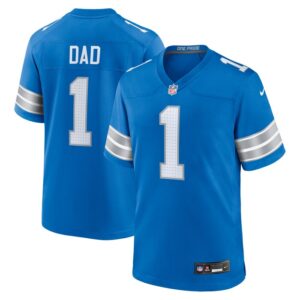 Number 1 Dad Detroit Lions Nike Game Jersey - Blue- 49Native