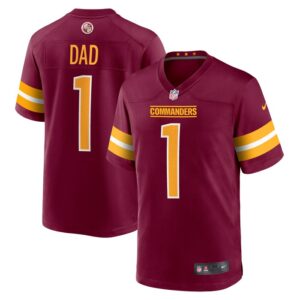 Number 1 Dad Washington Commanders Nike Game Jersey - Burgundy- 49Native
