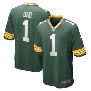Number 1 Dad Green Bay Packers Nike Game Jersey - Green- 49Native