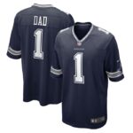 Number 1 Dad Dallas Cowboys Nike Game Jersey - Navy- 49Native