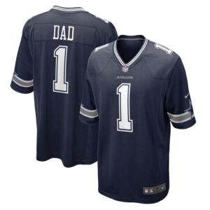 Number 1 Dad Dallas Cowboys Nike Game Jersey - Navy- 49Native