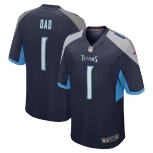 Number 1 Dad Tennessee Titans Nike Game Jersey - Navy- 49Native