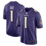 Number 1 Dad Baltimore Ravens Nike Game Jersey - Purple- 49Native