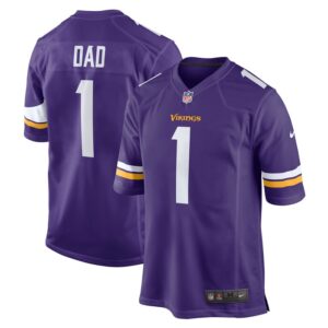Number 1 Dad Minnesota Vikings Nike Game Jersey - Purple- 49Native