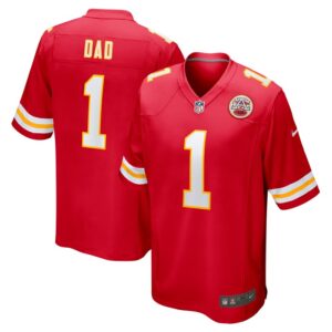 Number 1 Dad Kansas City Chiefs Nike Game Jersey - Red- 49Native