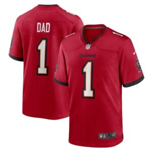 Number 1 Dad Tampa Bay Buccaneers Nike Game Jersey - Red- 49Native
