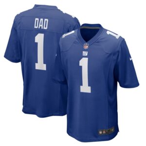 Number 1 Dad New York Giants Nike Game Jersey - Royal- 49Native