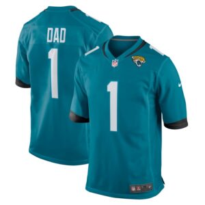 Number 1 Dad Jacksonville Jaguars Nike Game Jersey - Teal- 49Native