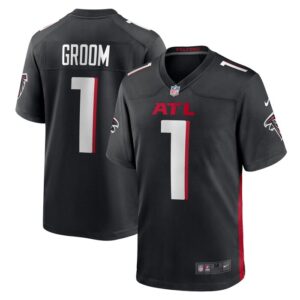 Number 1 Groom Atlanta Falcons Nike Game Jersey - Black- 49Native