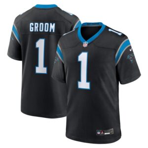 Number 1 Groom Carolina Panthers Nike Game Jersey - Black- 49Native