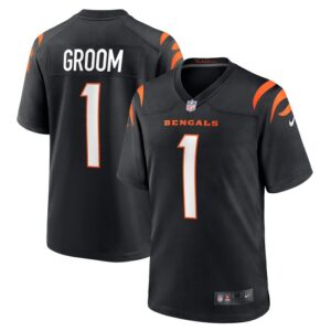 Number 1 Groom Cincinnati Bengals Nike Game Jersey - Black- 49Native