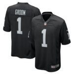 Number 1 Groom Las Vegas Raiders Nike Game Jersey - Black- 49Native