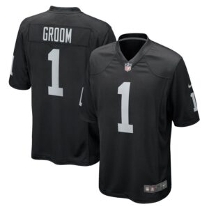 Number 1 Groom Las Vegas Raiders Nike Game Jersey - Black- 49Native