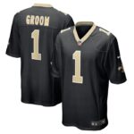 Number 1 Groom New Orleans Saints Nike Game Jersey - Black- 49Native