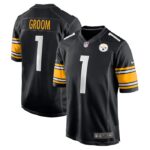Number 1 Groom Pittsburgh Steelers Nike Game Jersey - Black- 49Native