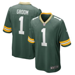 Number 1 Groom Green Bay Packers Nike Game Jersey - Green- 49Native