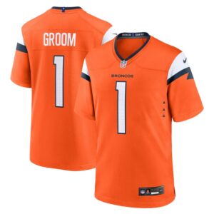 Number 1 Groom Denver Broncos Nike Game Jersey - Orange- 49Native