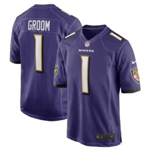 Number 1 Groom Baltimore Ravens Nike Game Jersey - Purple- 49Native