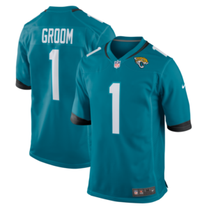 Number 1 Groom Jacksonville Jaguars Nike Game Jersey - Teal- 49Native