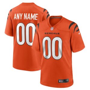 Cincinnati Bengals Nike Alternate Game Custom Jersey - Orange- 49Native