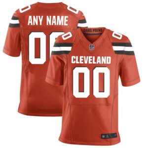 Cleveland Browns Nike Custom Alternate Elite Jersey - Orange- 49Native