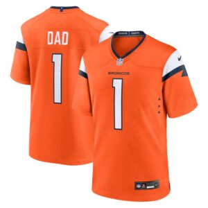 Denver Broncos Nike #1 Dad Game Jersey - Orange- 49Native