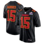 Patrick Mahomes Kansas City Chiefs Nike Super Bowl LVIII Carbon Fashion Game Player Jersey - Black- 49Native