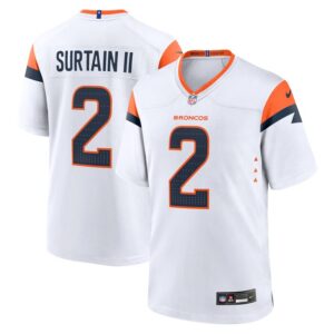Patrick Surtain II Denver Broncos Nike Mile High Collection Game Jersey - White- 49Native
